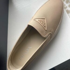 Prada Men's Beige Slip-On Loafers